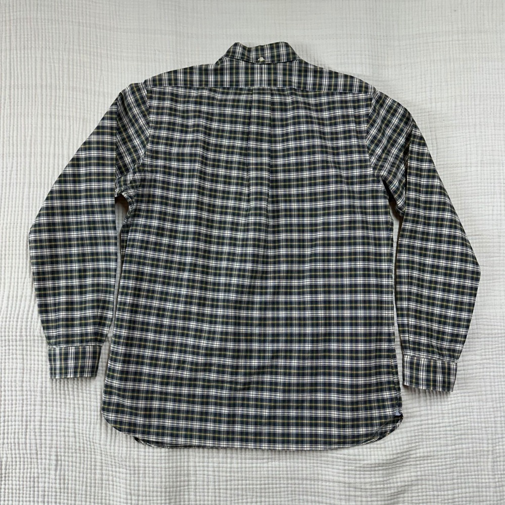 Polo Ralph Lauren Custom Fit Shirt L Green Plaid Pony Logo Long Sleeve Button - Picture 6 of 9